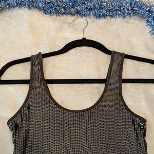 Grey sequenced tank top